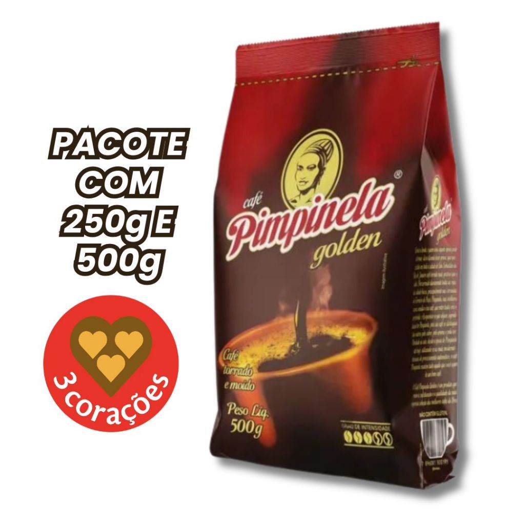 Café Pimpinela Golden Torrado e Moído Pacote de 200g e 500g