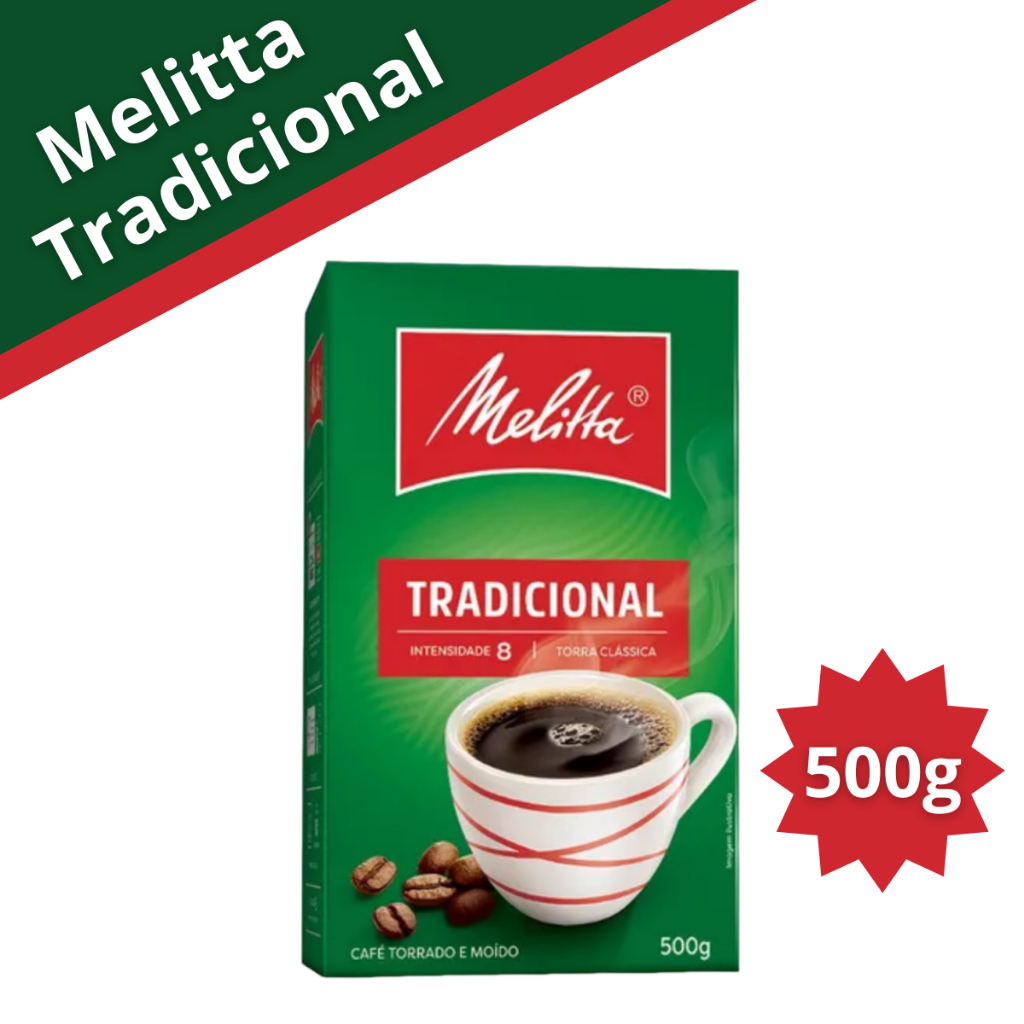 Café Torrado E Moído Tradicional Melitta Caixa 500g a Vácuo