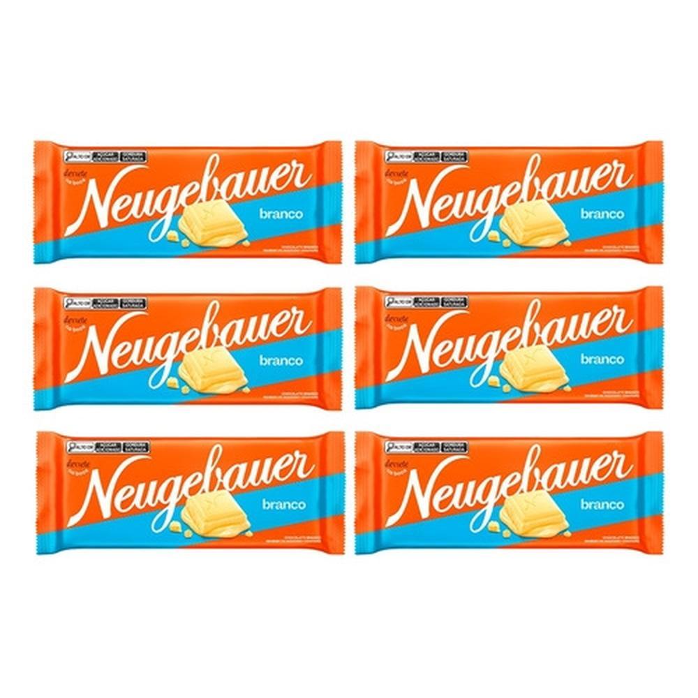 Kit 06 Barras Chocolate Neugebauer Branco 80 G