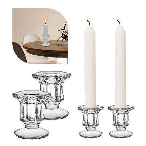 Kit 2 Porta Castiçal De Vidro Porta Vela Enfeite Decoração Veneza luxo