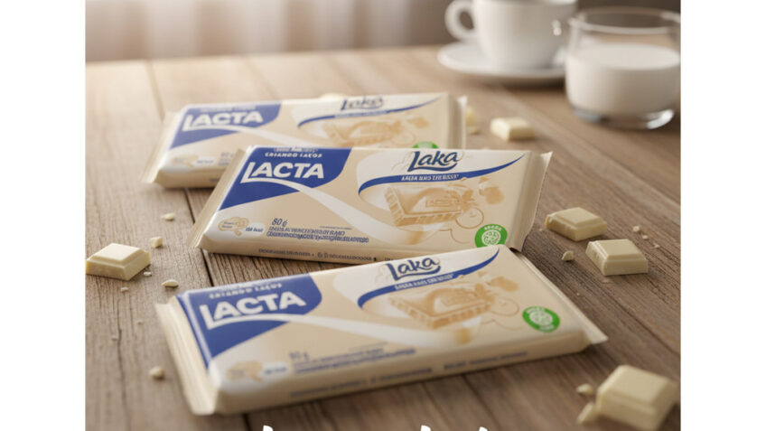 Kit 3 Barras de Chocolate Lacta Laka Branco 80g - Páscoa/ Lembranças/ Brinde/ Aniversário/ Promoção