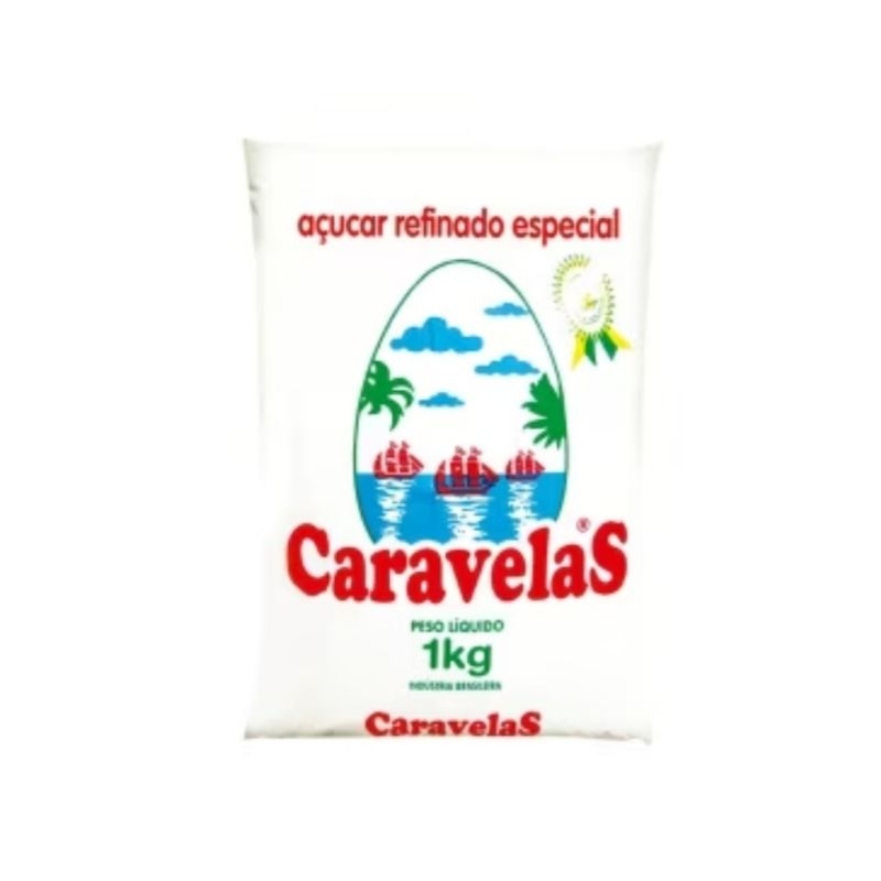 Kit 6 Açúcar Refinado Caravelas 1kg