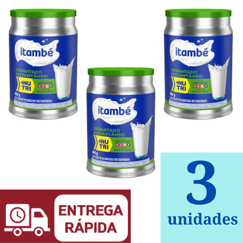 Leite em Pó Itambé Instantâneo Desnatado 300g Kit 3