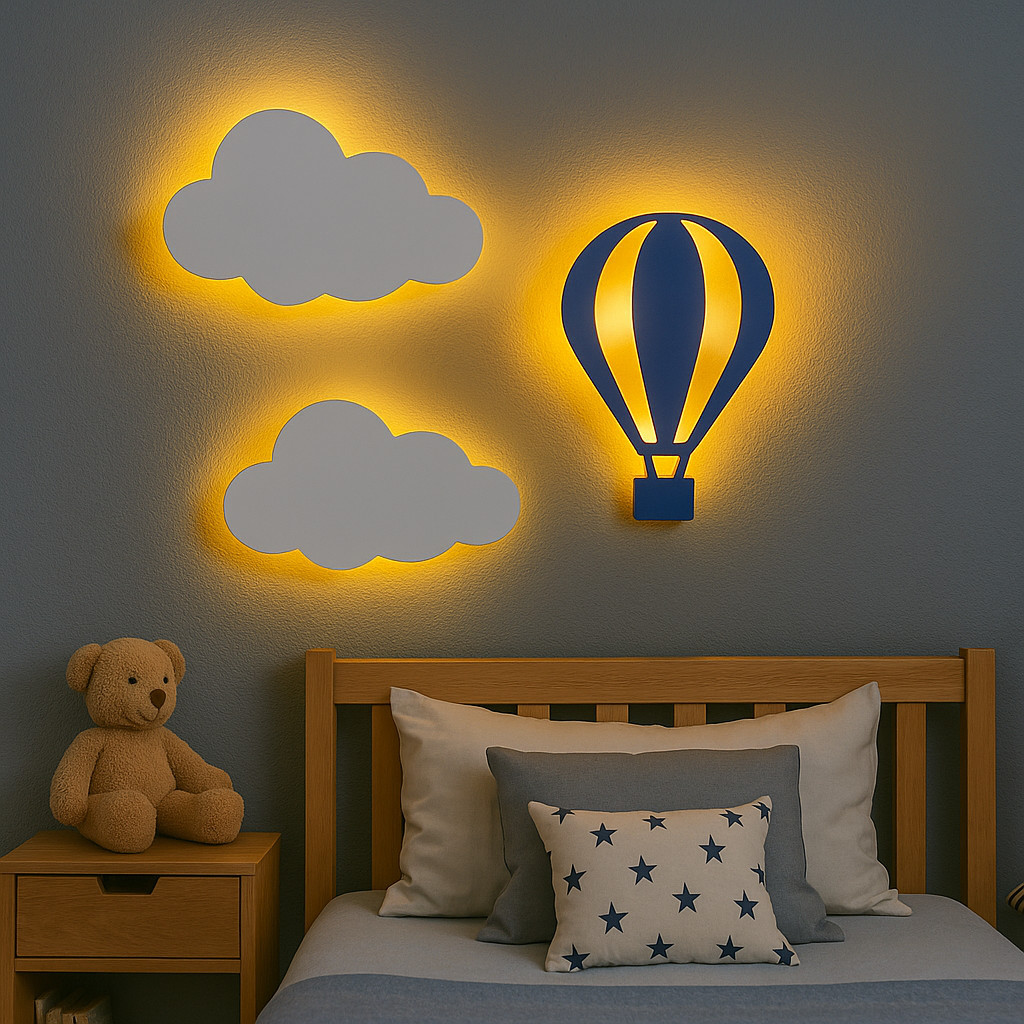 Luminária Kit Balão Mágico Led Decorativo para Quarto Infantil