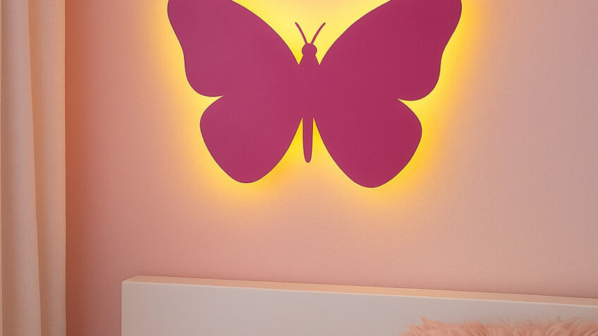 Luminária Led Borboleta Sem Fio Abajur Infantil Decorativo para Quarto de Menina
