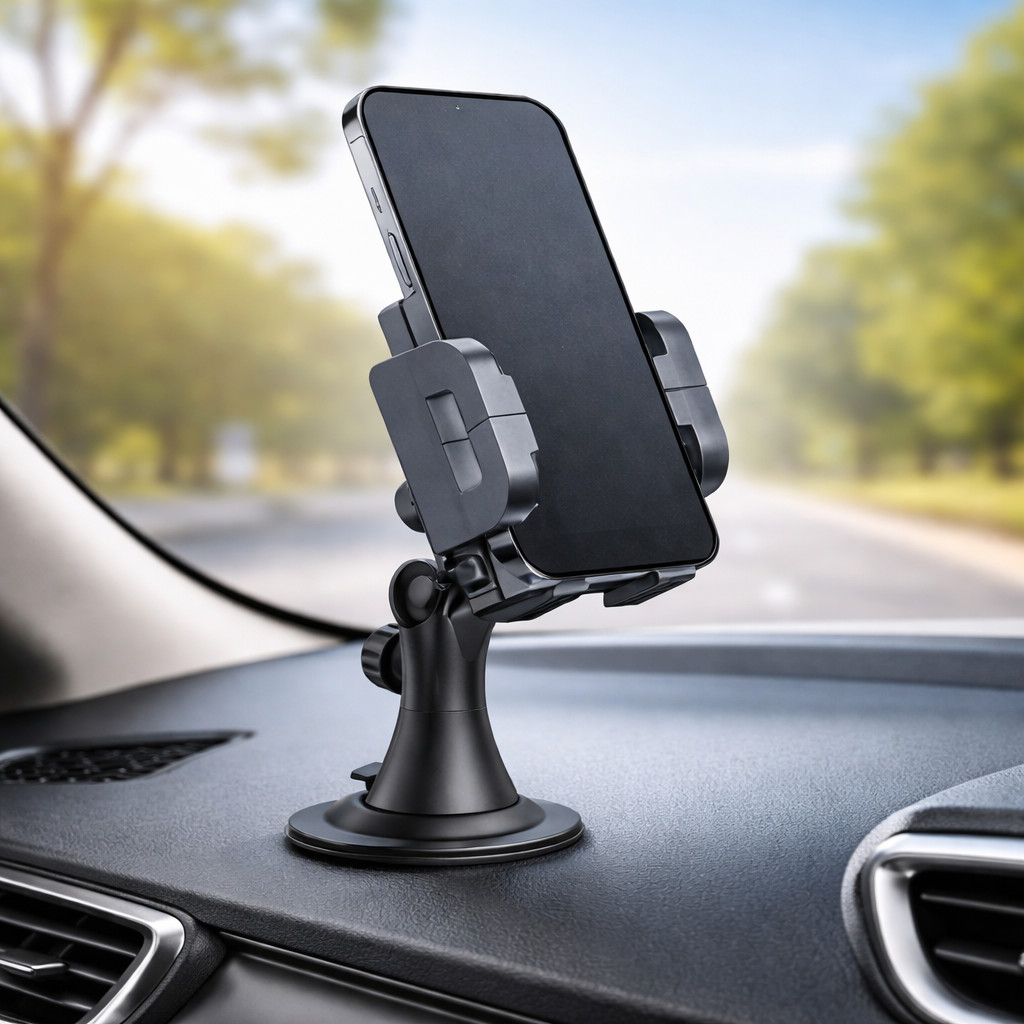 Suporte Universal para Celular Carro Ventosa 360 Graus Ajuste de Ângulo Base Estável LE-017