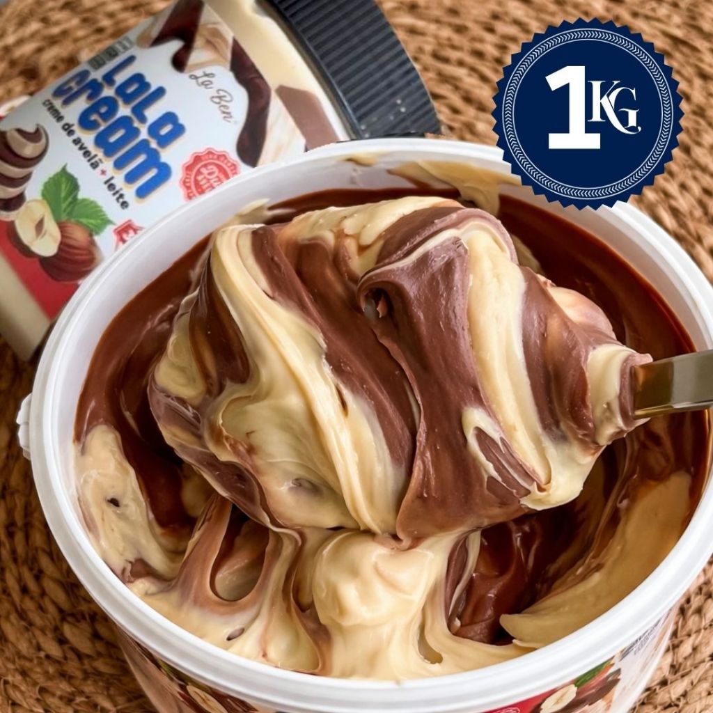 Creme Ganache Chocolate Branco e avelã 1kg - Doces no pote