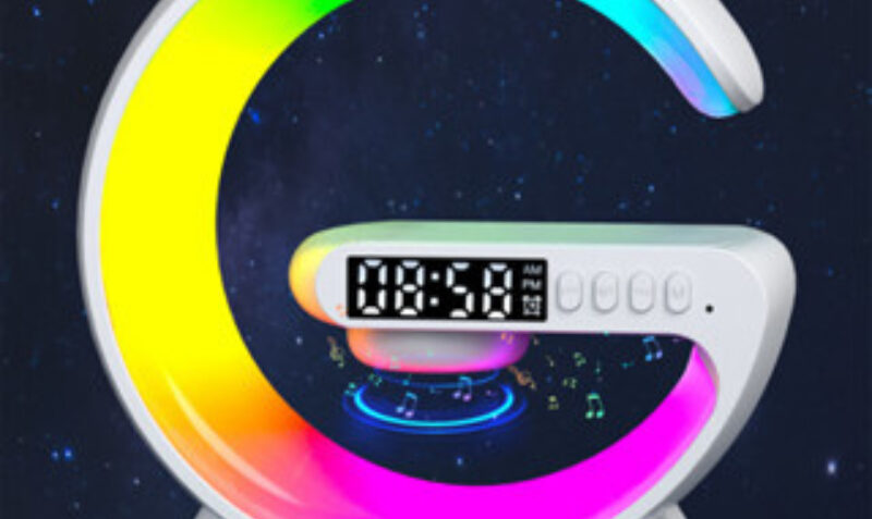 G-Speaker Smart Station Mini - Luminária Bluetooth Inteligente Carregador Sem Fio Alarme Luz RGB