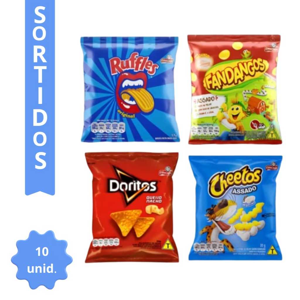 Kit 10 salgadinhos Doritos Elma Chips
