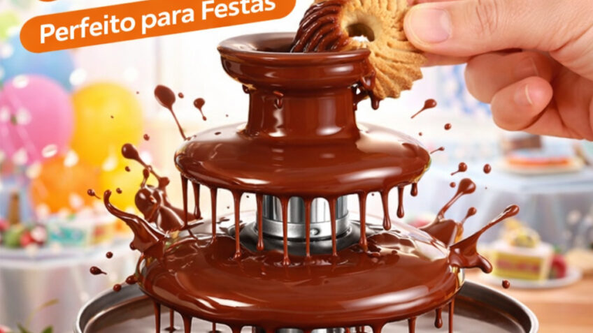 Mini Cascata de Chocolate Elétrica 3 Andares 110V | Fondue Quente para Festas e Sobremesas