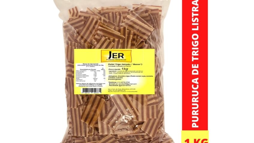 Pururuca de Trigo Listrada Crua para Fritar 1kg com Sal
