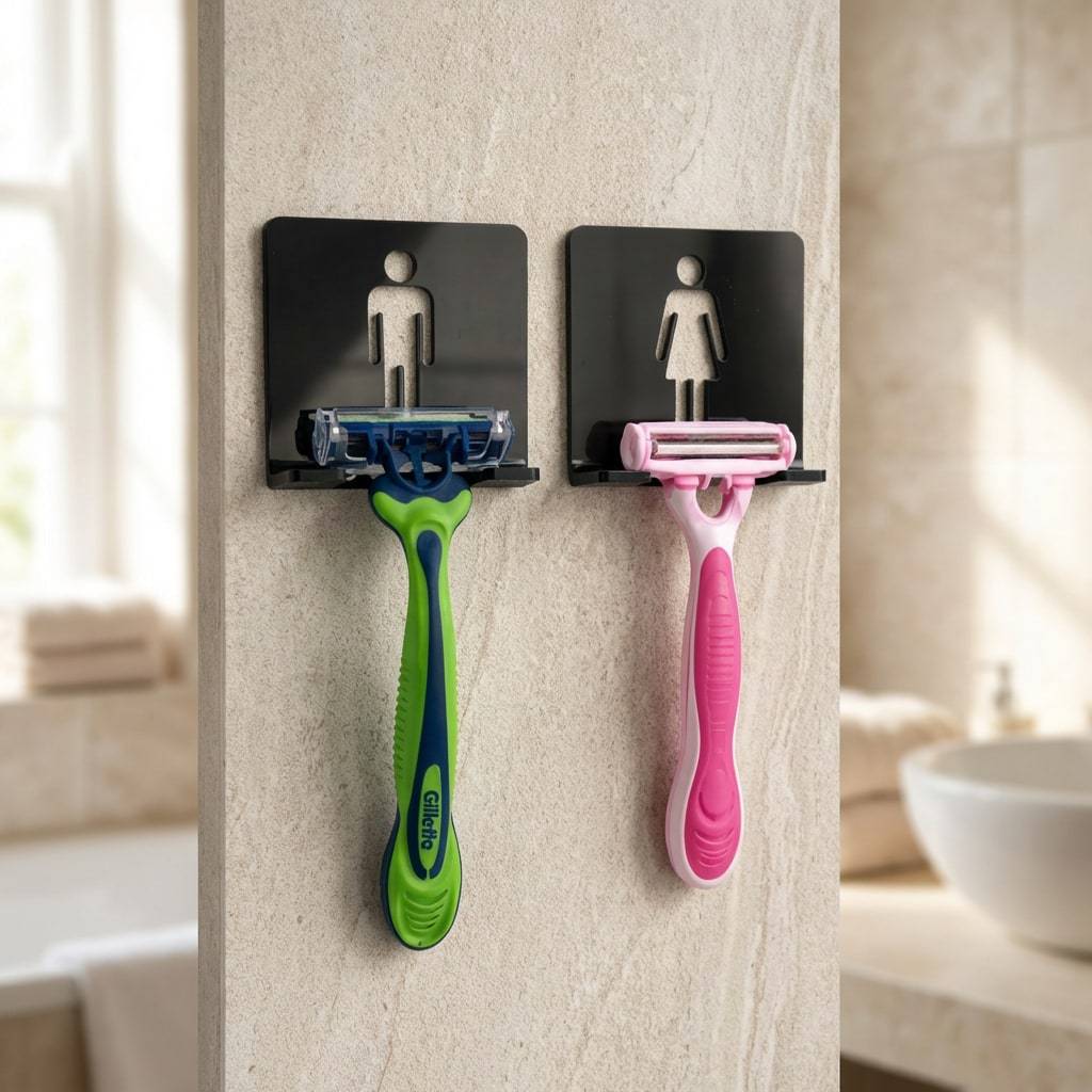 Suporte De Lâmina De Barbear Conjunto Feminino Masculino Parede Banheiro Organizador