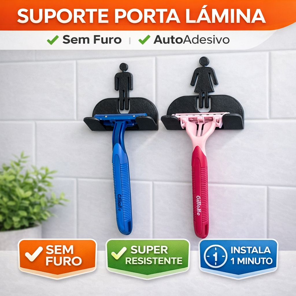 Suporte De Lâmina De Barbear Conjunto Feminino Masculino Parede Banheiro