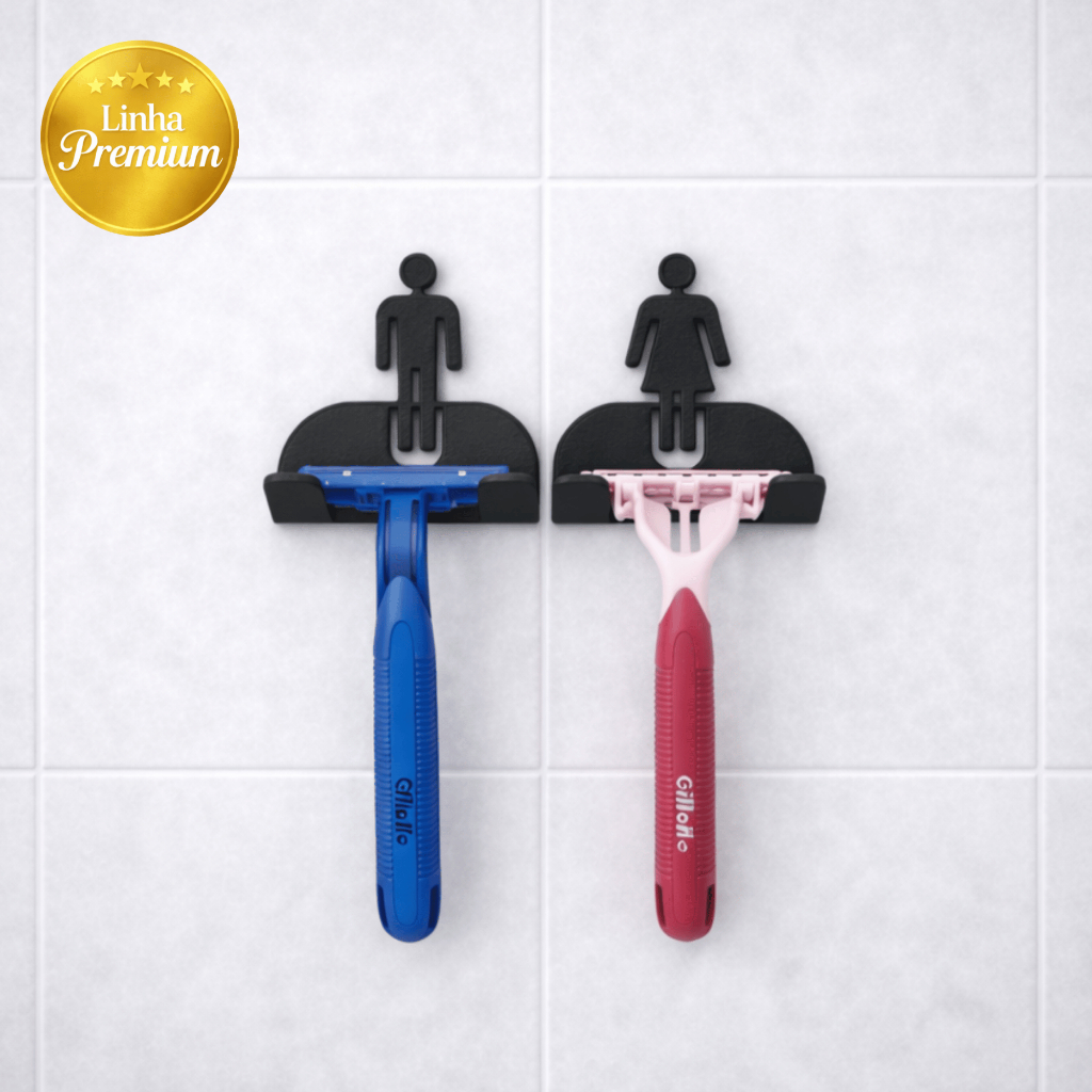 Suporte para Lâmina de Barbear Parede com Fita 3M Organizador Banheiro Masculino Feminino