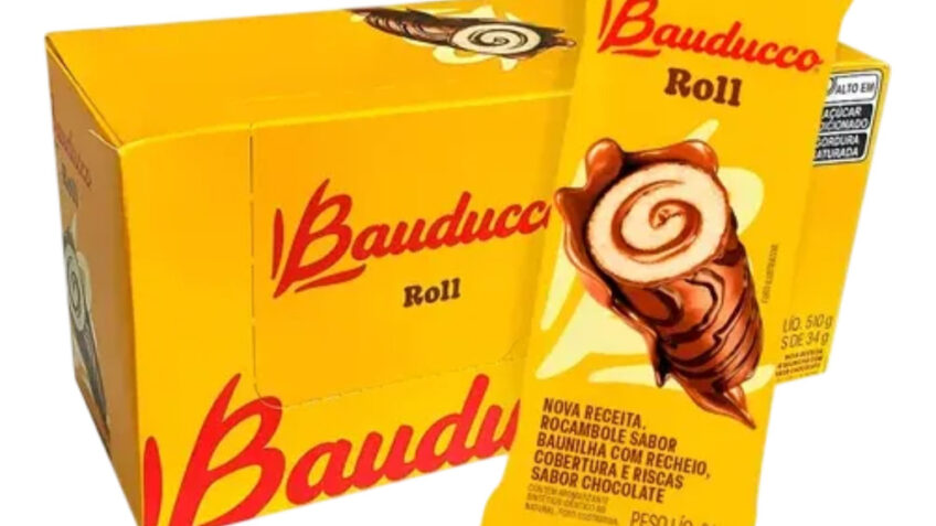 Bolinho Recheado Bauducco Roll Chocolate 34g Display C/15 Unidades