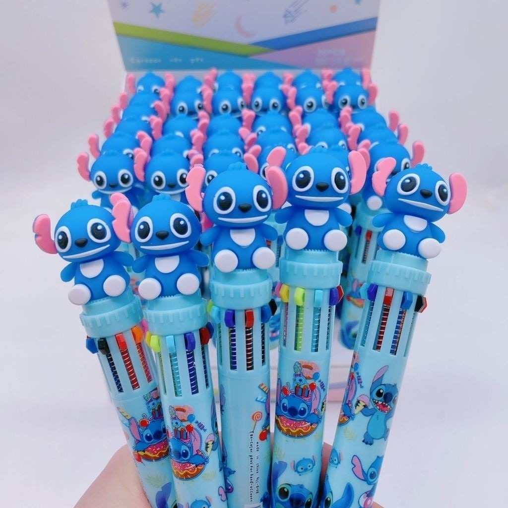 Canetas esferográficas retráteis 10 cores, multicoloridas Canetas Esferográficas 10 Cores - Caneta divertida Retrátil
