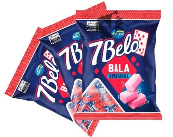 Kit 3 Bala 7 Belo Framboesa 500g Arcor Bala Dura Mastigável