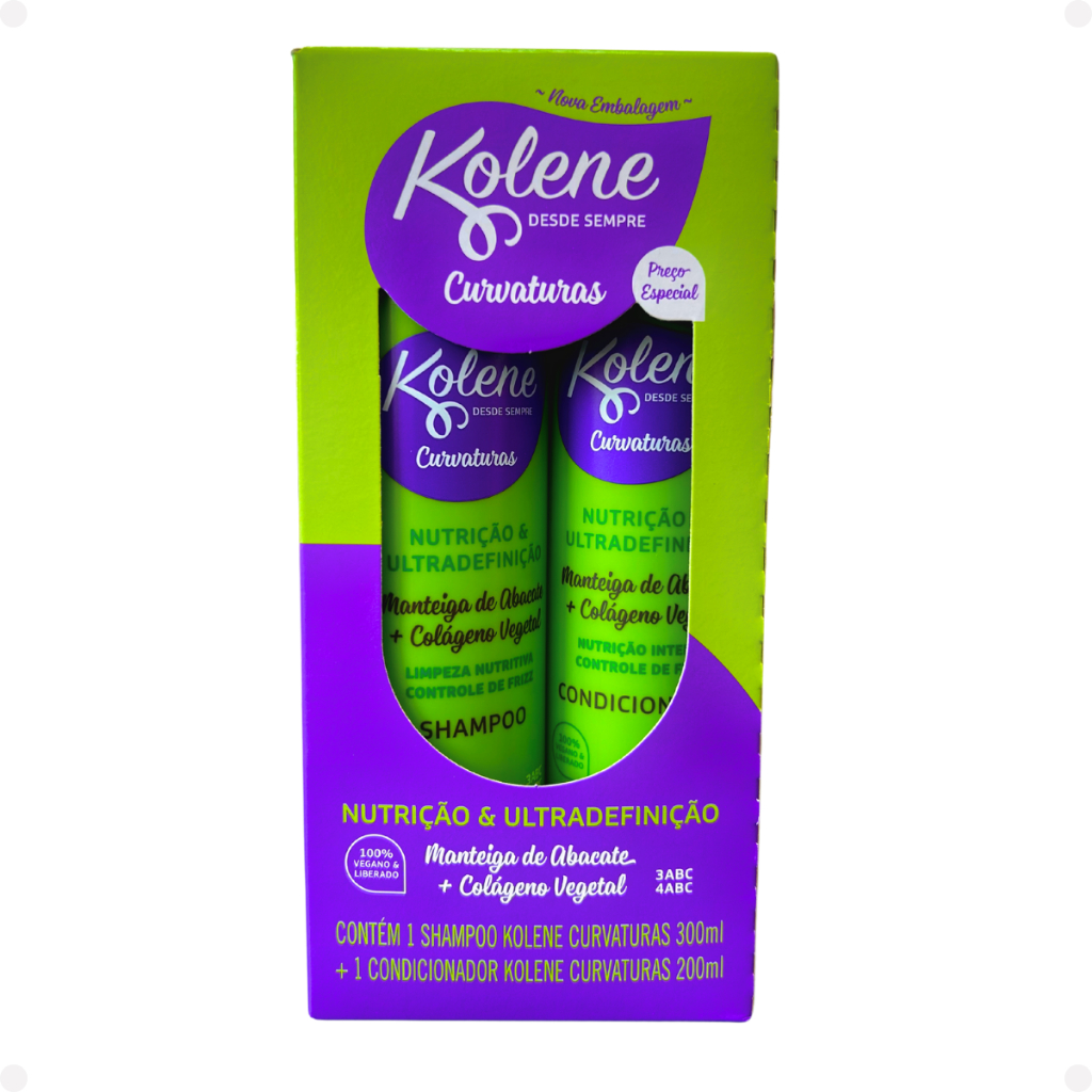Kit Kolene Shampoo e Condicionador Curvaturas Nutrição & Ultradefinição Kolene