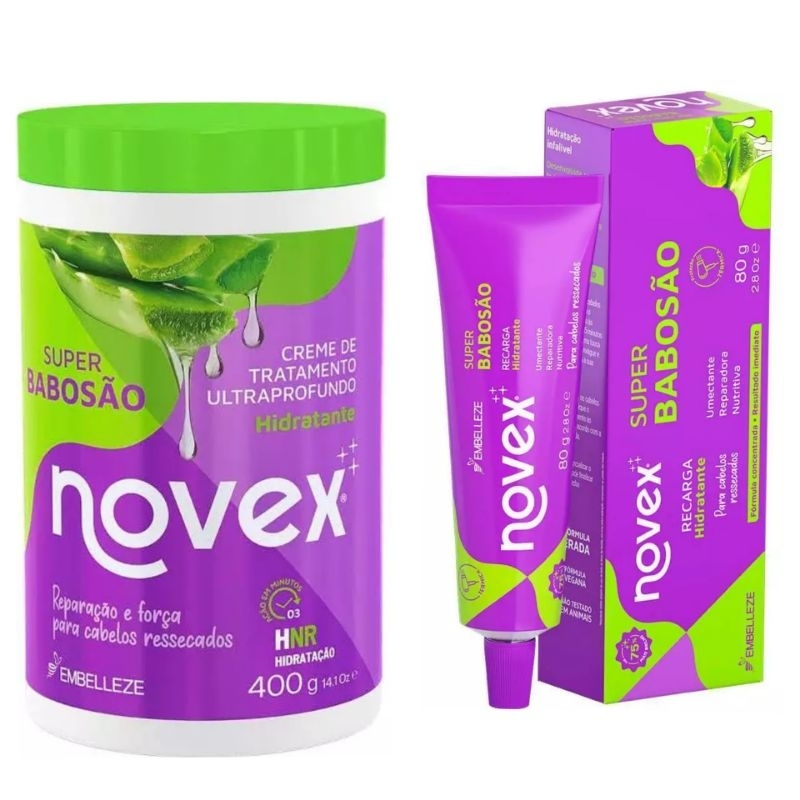 Creme de Tratamento Novex Super Babosao 400g + Recarga Babosão 80g