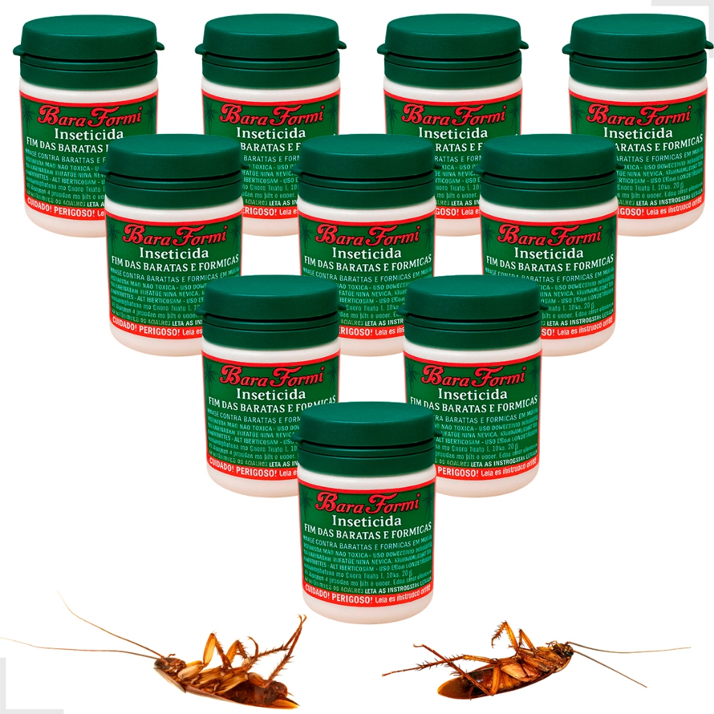 Kit 10 Un Veneno Mata Formigas Baratas Inseticida Bara Formi