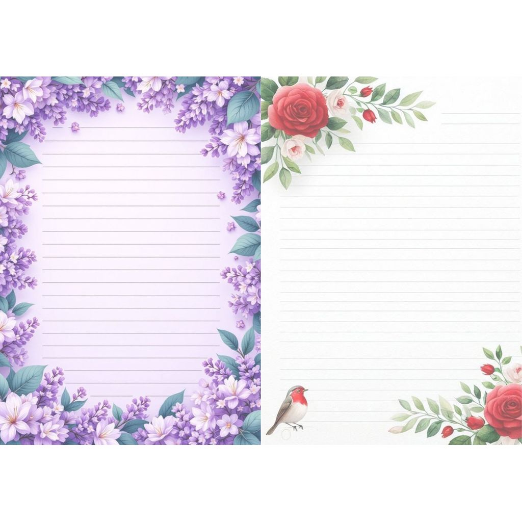 Papel de Carta Floral fofo retrô vintage 10 folhas papel para carta colecionar fofo papelaria fofa presente nata