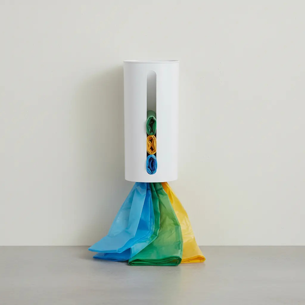 Porta Sacola Parede Plasvale Dispenser Organizador - Puxa Sacos Plástico para Cozinha e Lavanderia