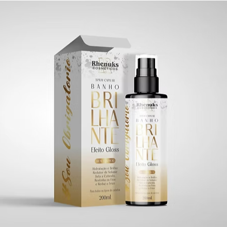 Spray Capilar Rhenuks Banho Brilhante Efeito Gloss 200ml