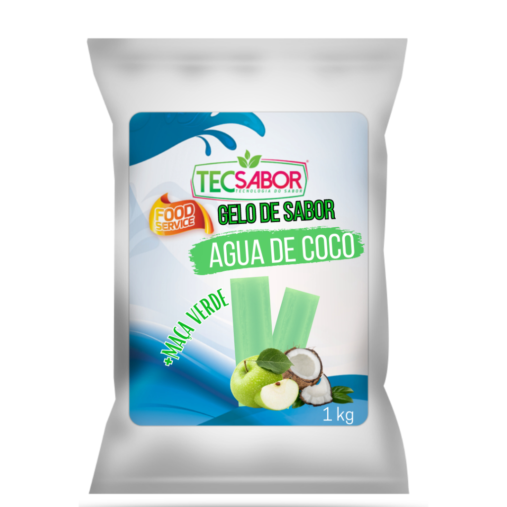Base para Gelo de sabor Agua de coco + Maça verde 1Kg