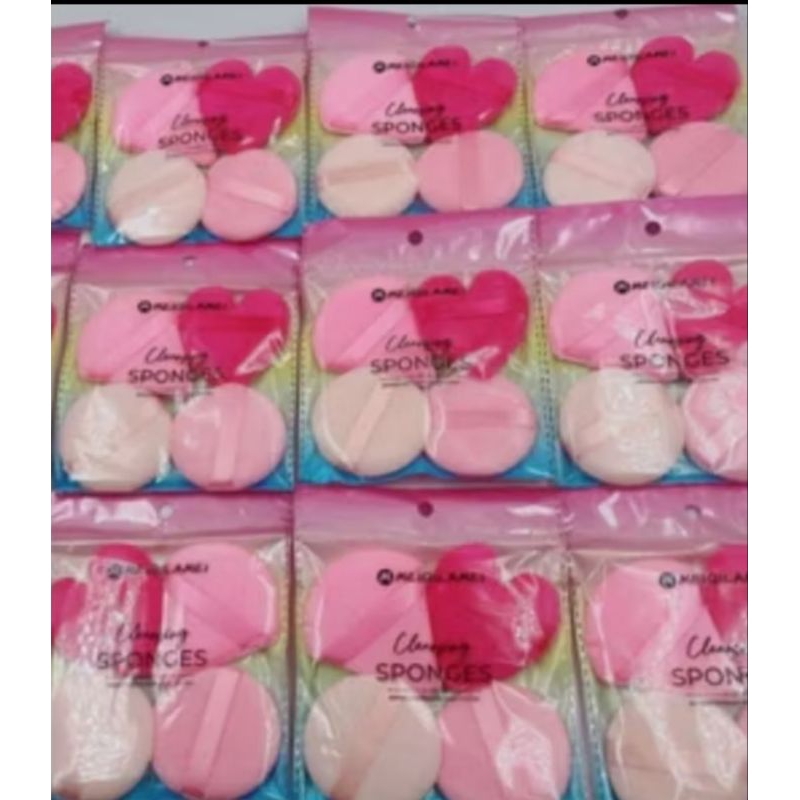 kit com 3 kits de esponja para maquiagem 4 peças.