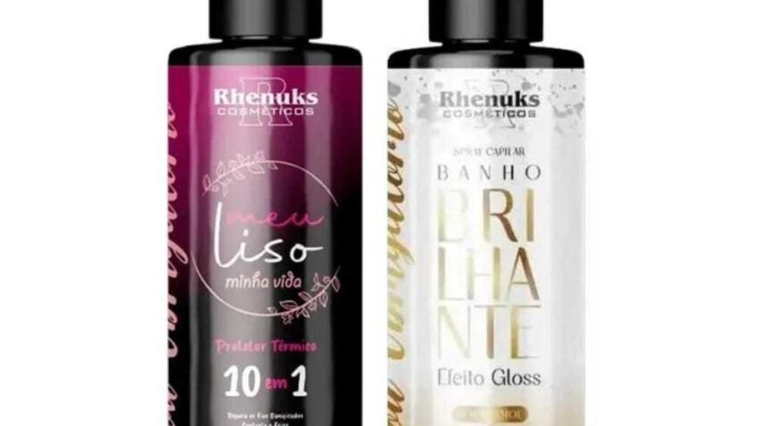 Kit Spray Capilar Meu liso + Spray Capilar efeito GLOSS MULTIFUNCIONAL BANHO BRILHANTE 200ml Rhenuks