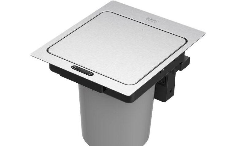 Lixeira de Embutir com Sensor Tramontina Design Collection Next em Aço Inox com Balde Plástico 5 L