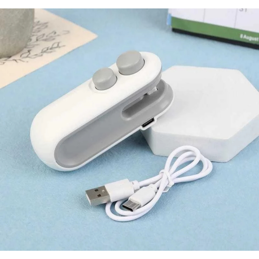 Mini maquina seladora de embalagem recarregável/Mini Selador Portátil De Saco 2 Em 1 Magnético De Calor Recarregável