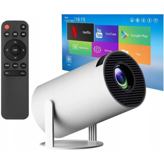 Projetor 4K HD 130 Polegadas Celular, Tv B0x, Xbox, PS, Pc, Wifi e Bluetooth HY300 Magcubic 110/220