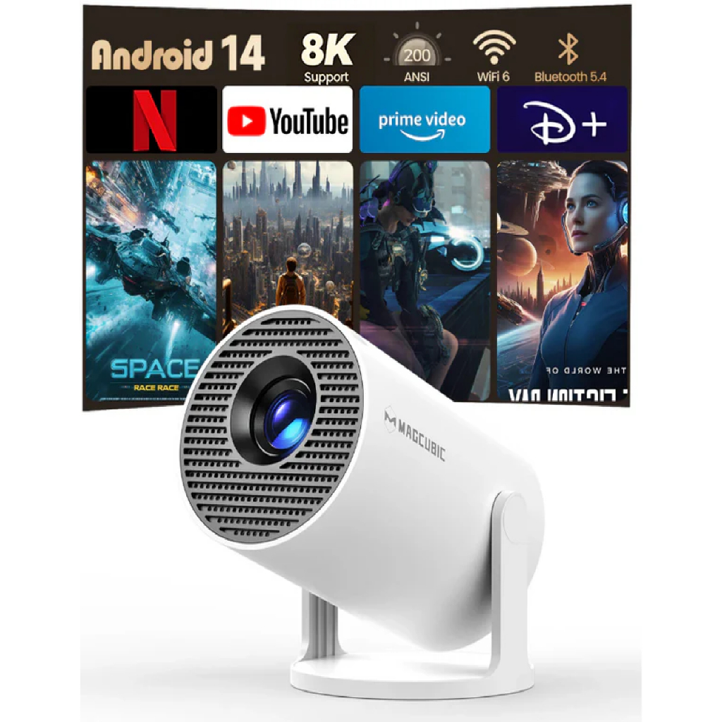 Projetor Magcubic HY300 Mini Projetor Smart Android Wi-Fi Bluetooth 4K Compatível