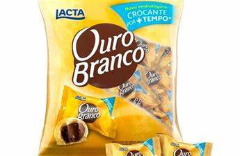 Pacote De Chocolate Bombom Ouro Branco Lacta - 1kg de 47 a 50 bombons por pacote